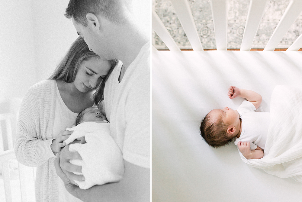 wilmington nc lifestyle photographer, newborn lifestyle session, cozy in-home newborn session