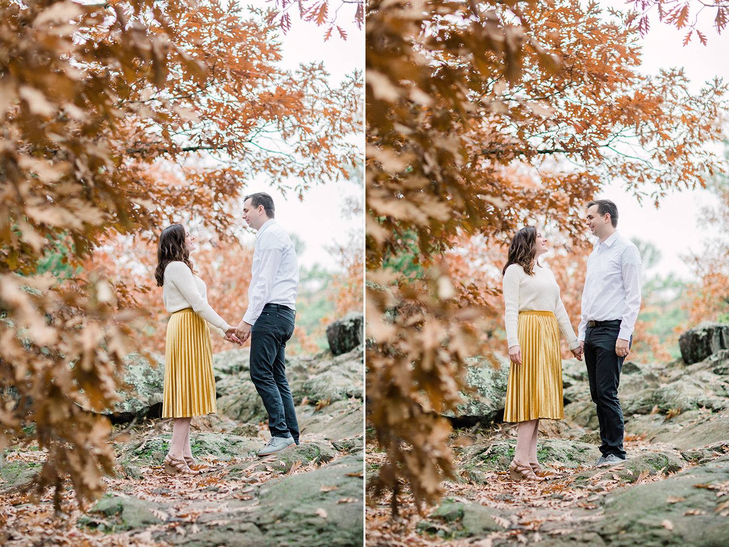 colorful autumn engagement session in northern Virginia