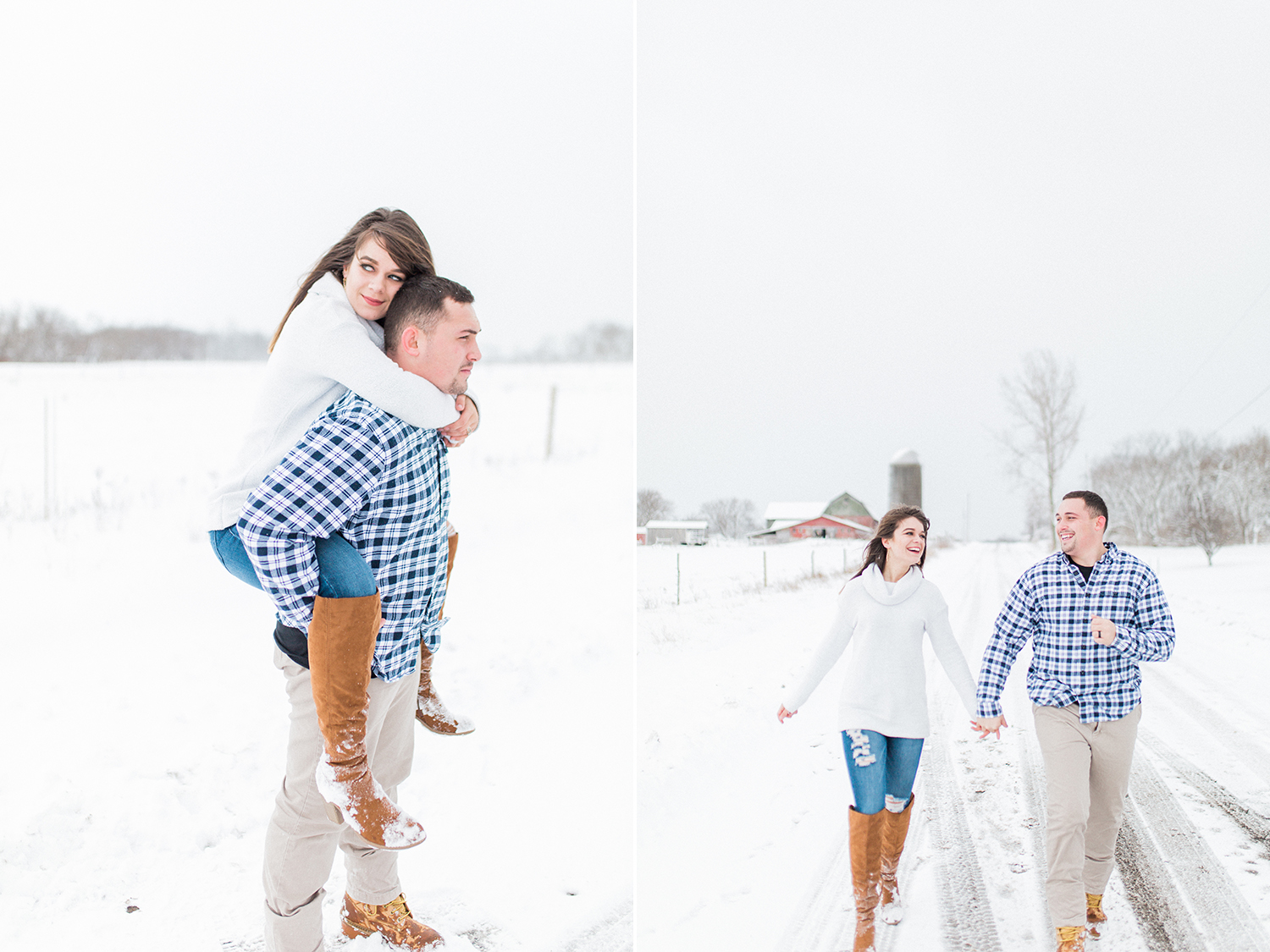Snowy day couples photography in northern Virginia