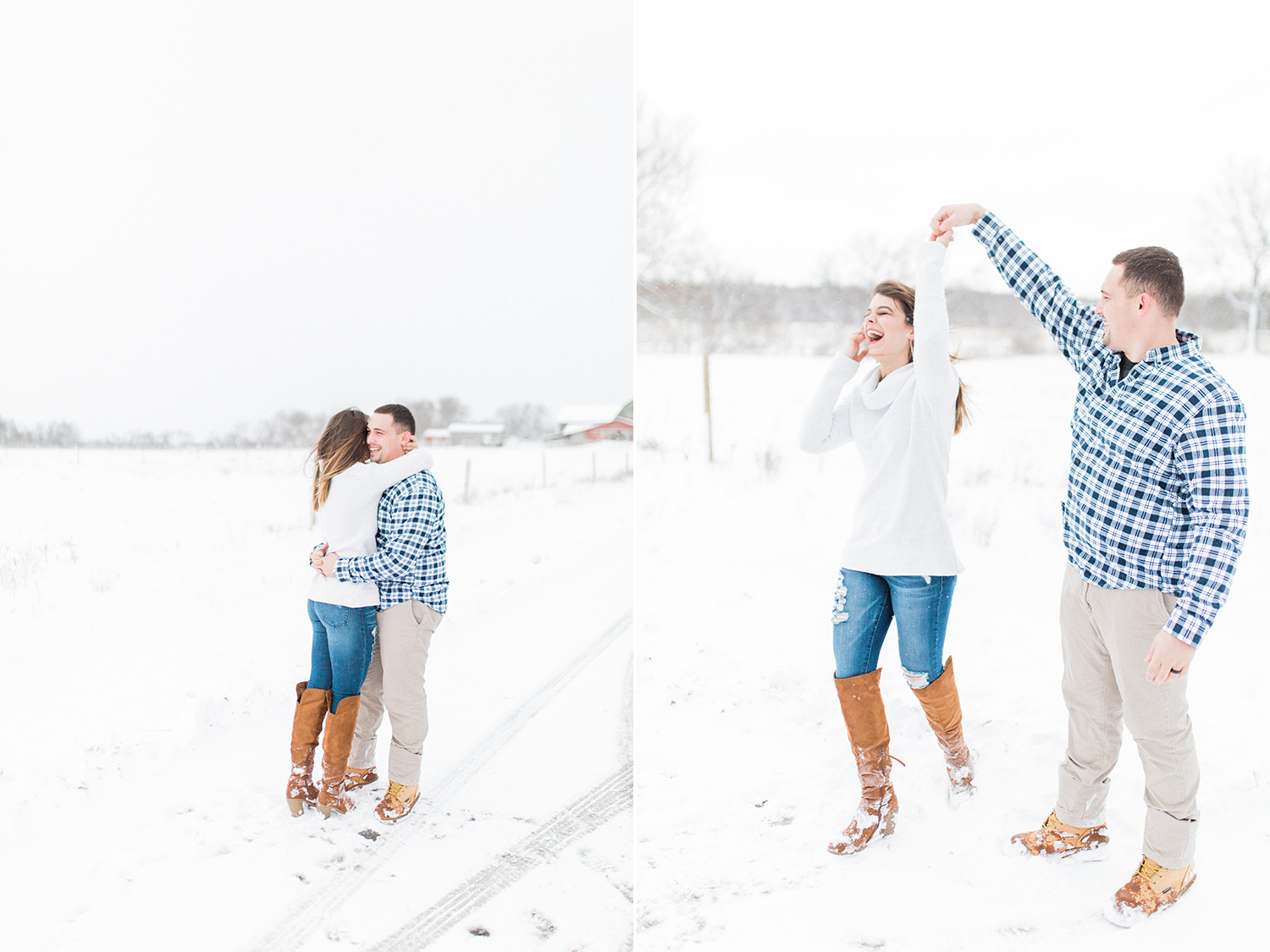 Snowy day couples photography in northern Virginia