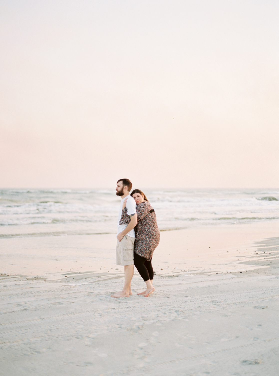 Sunset engagement session in Emerald Isle, North Carolina, North Carolina film photographer